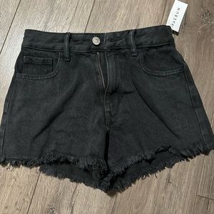 Pacsun High-Rise Festival Black Denim shorts size 22 Brand New